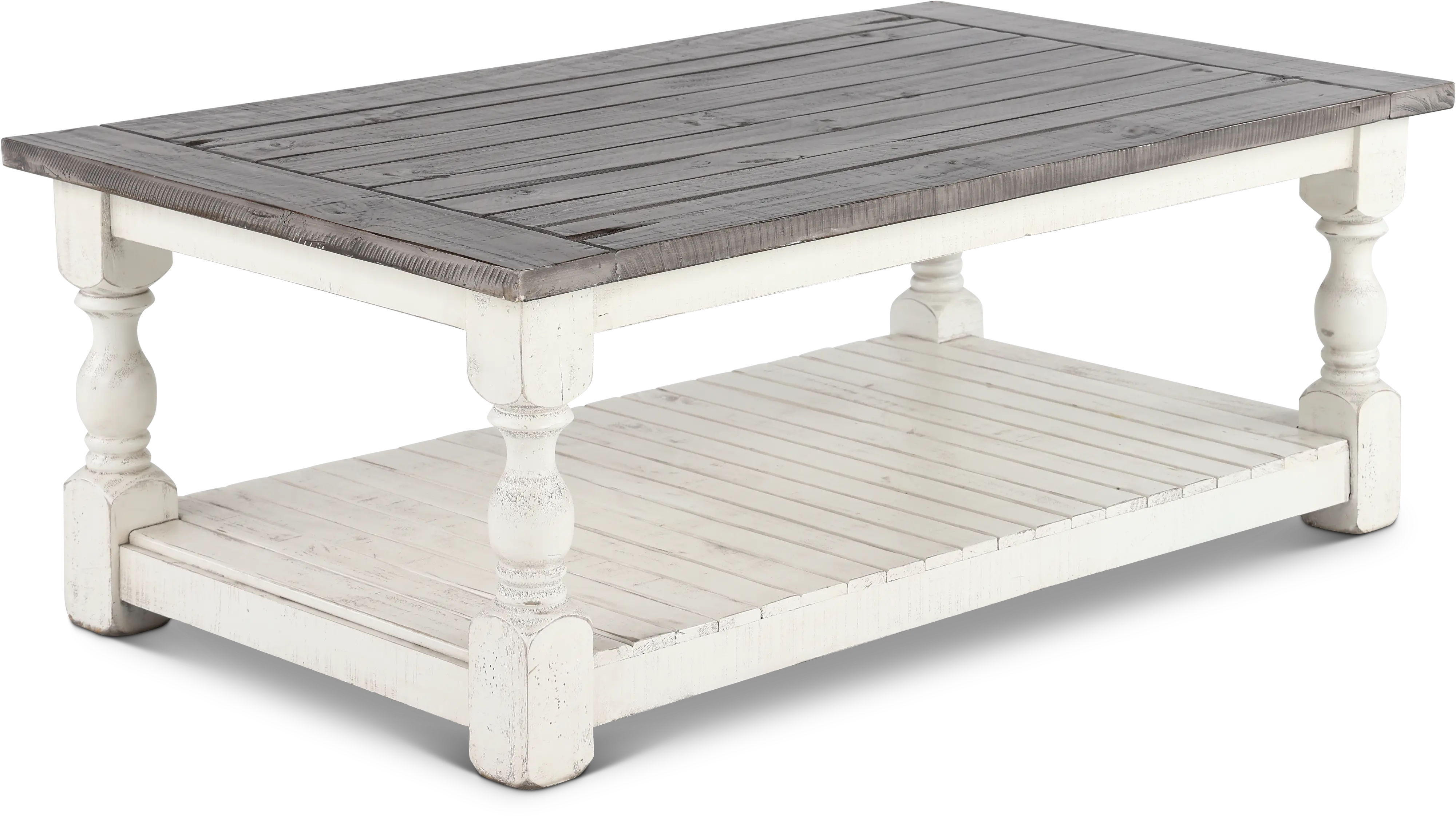 Stone White and Brown Coffee Table-1