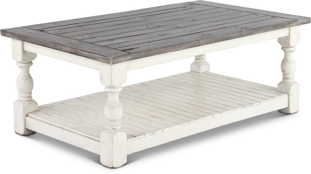 Stone White and Brown Coffee Table