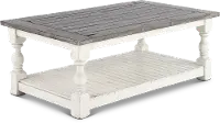 Stone White and Brown Coffee Table