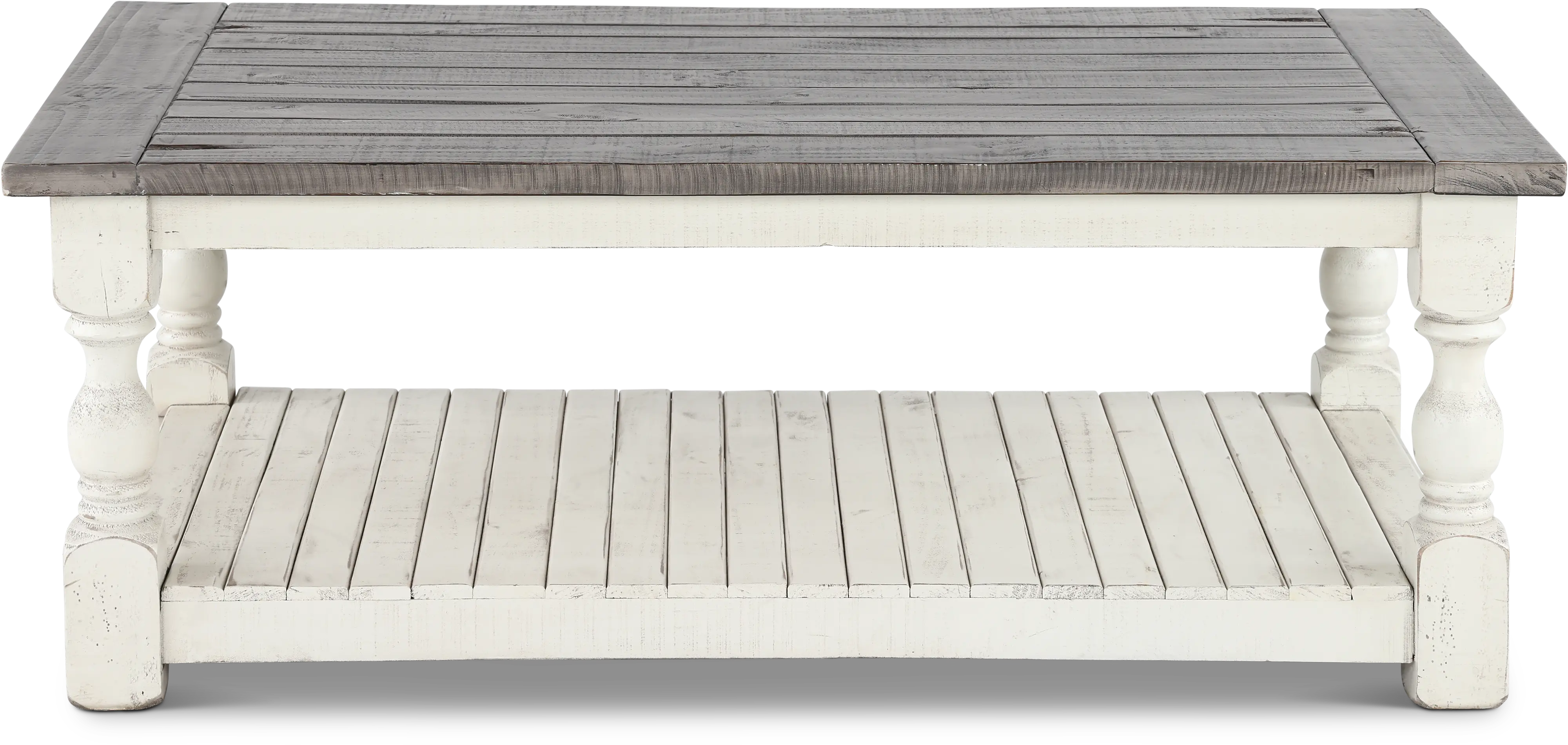 Stone White and Brown Coffee Table-3