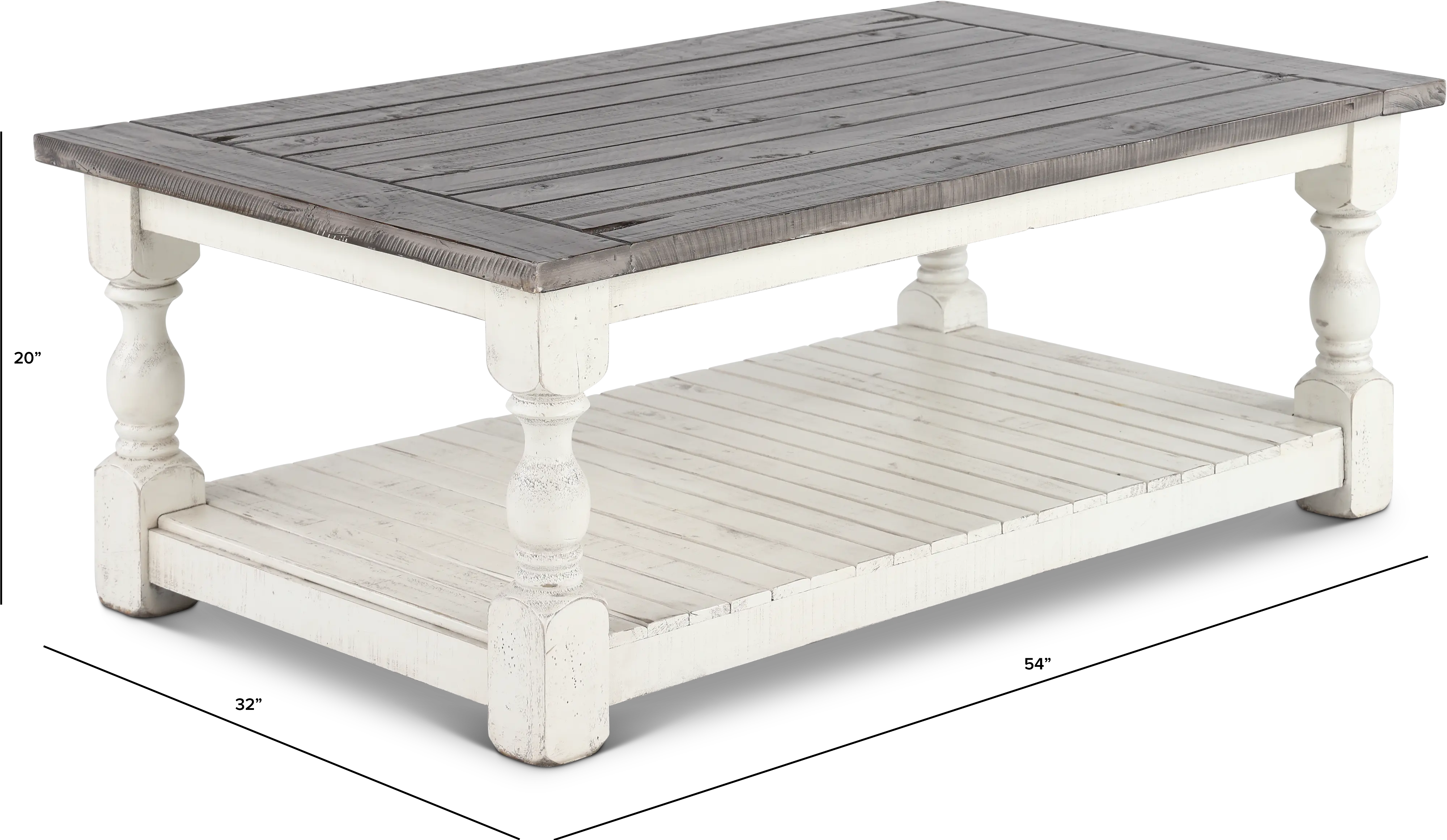 Stone White and Brown Coffee Table-4