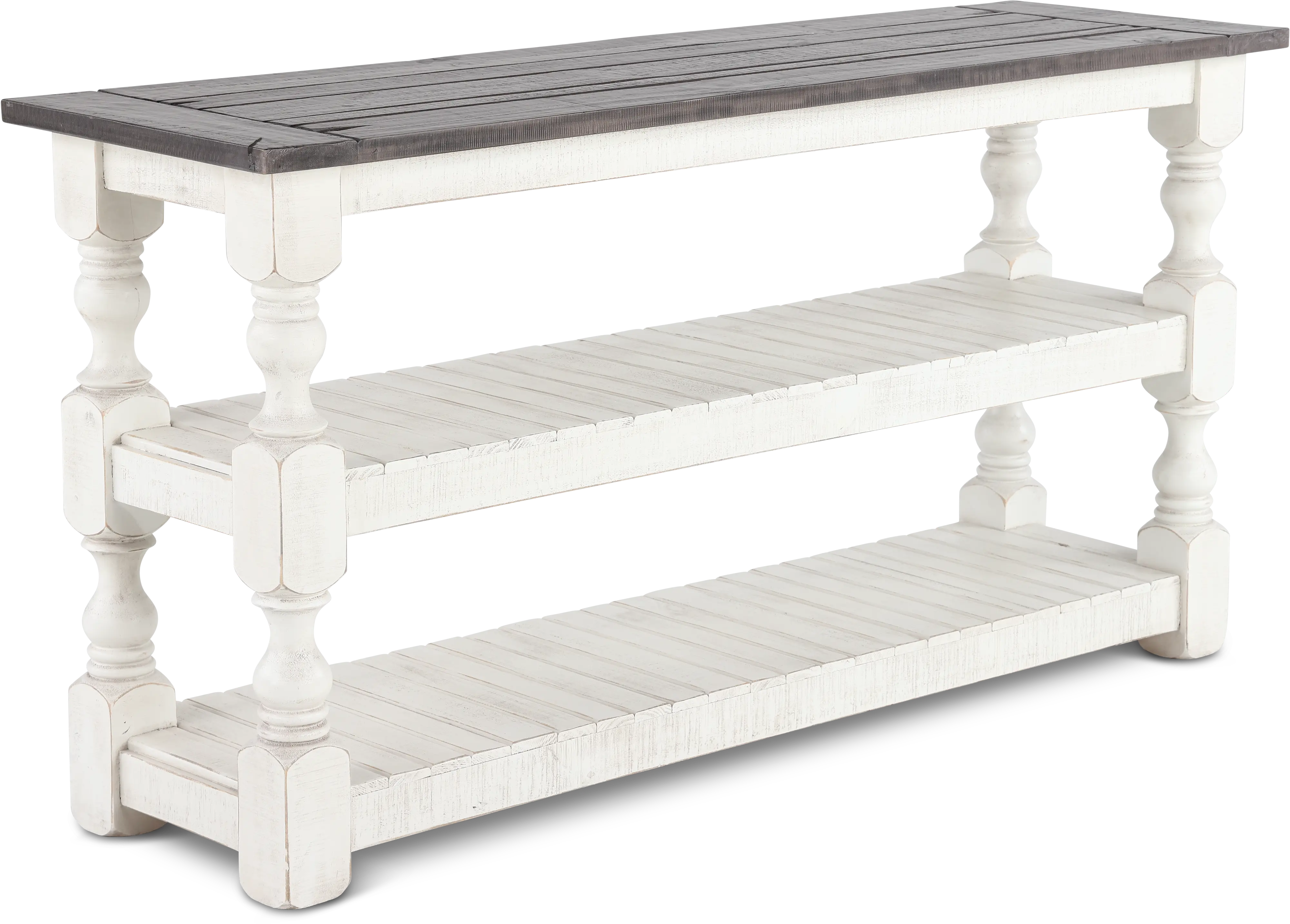 Stone Distressed White Sofa Table-1