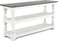 Stone Distressed White Sofa Table