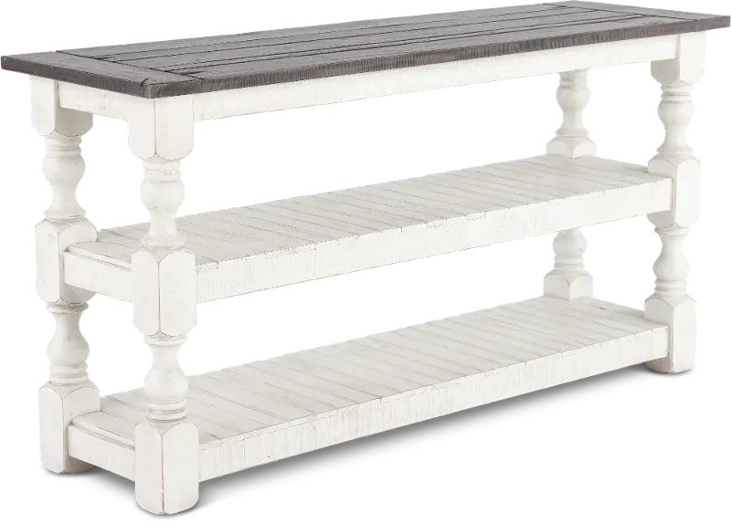 Stone Distressed White Sofa Table