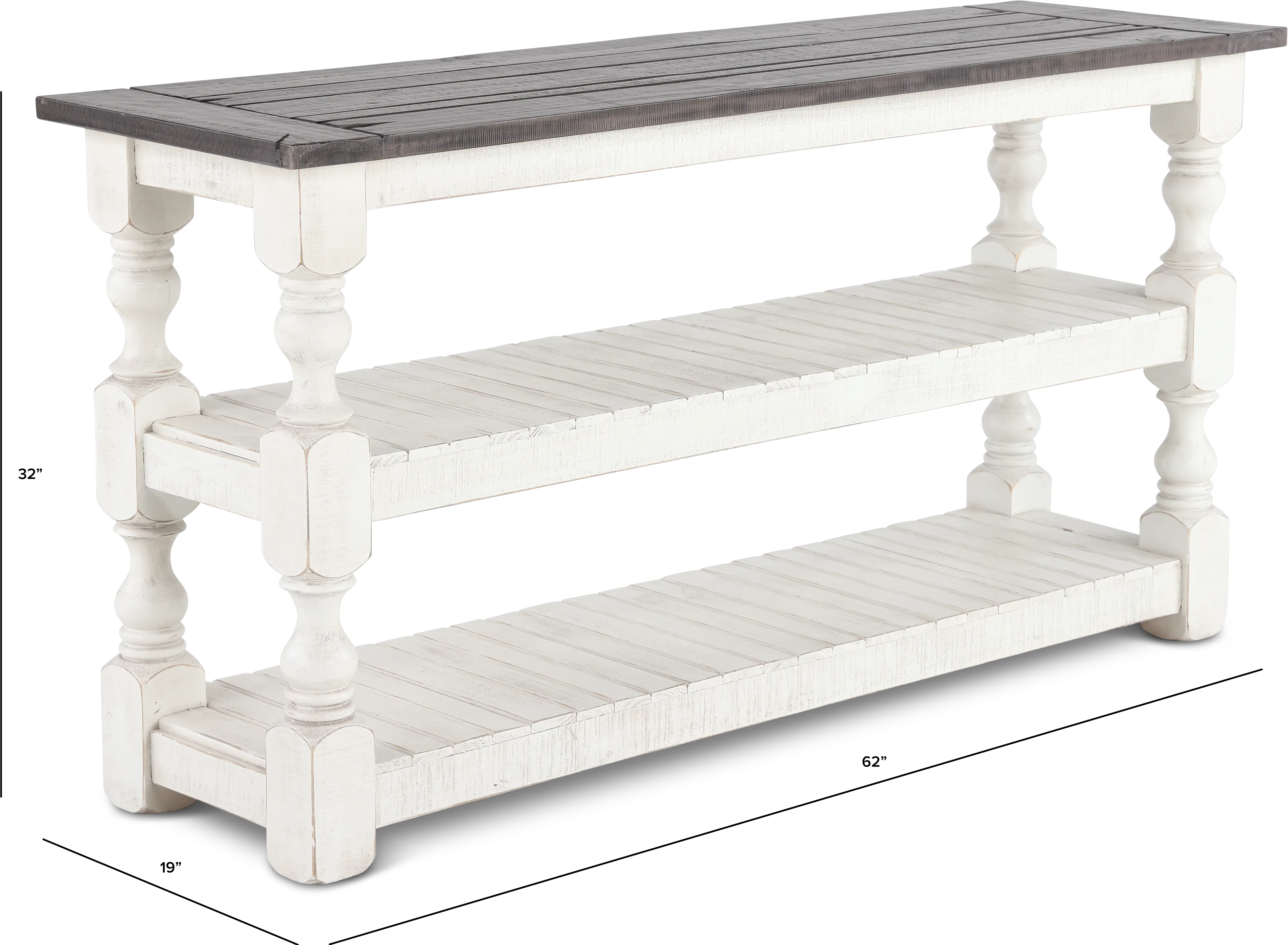 Stone Distressed White Sofa Table-3
