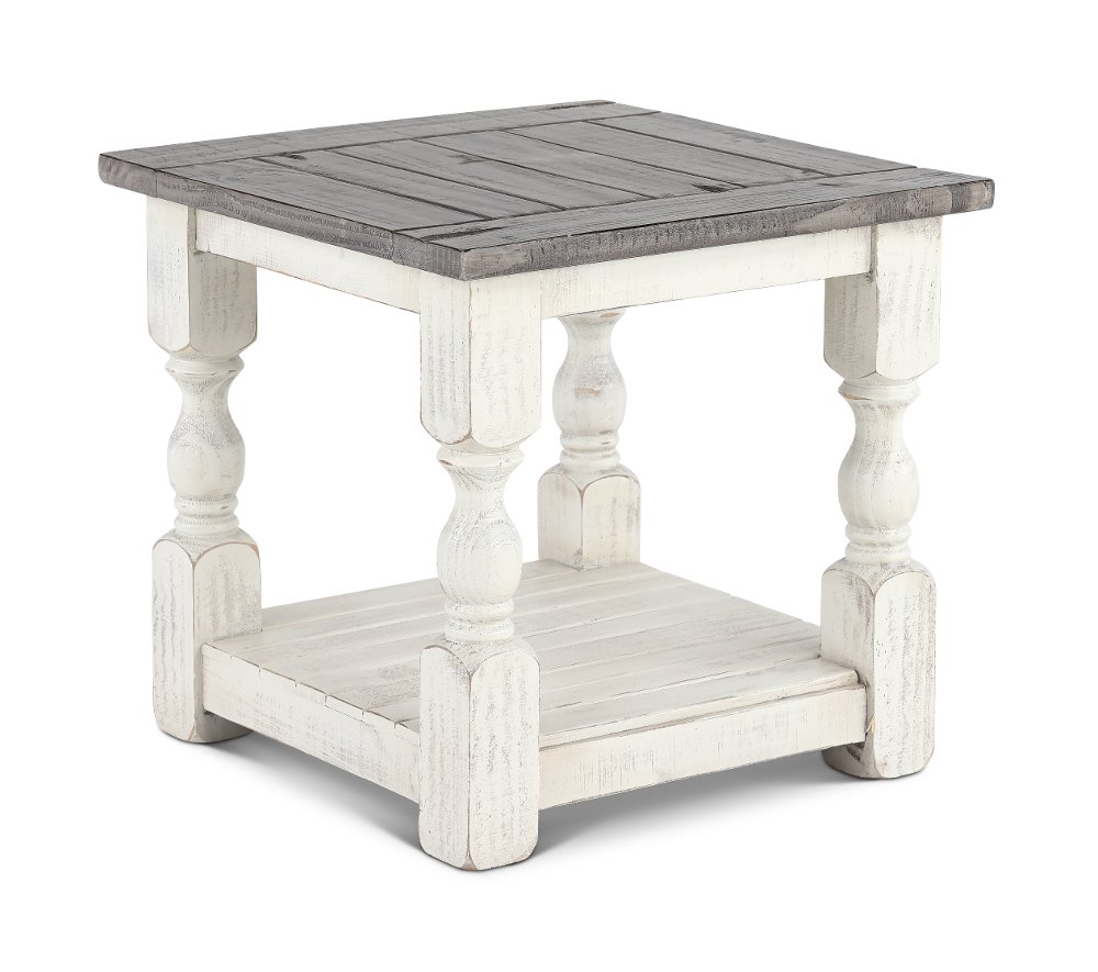 Stone White End Table
