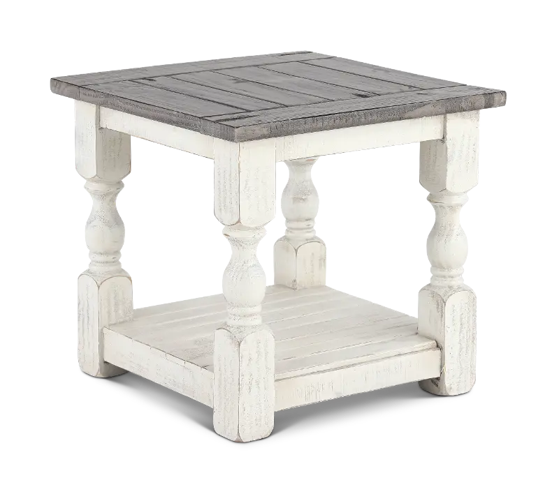 Stone White End Table