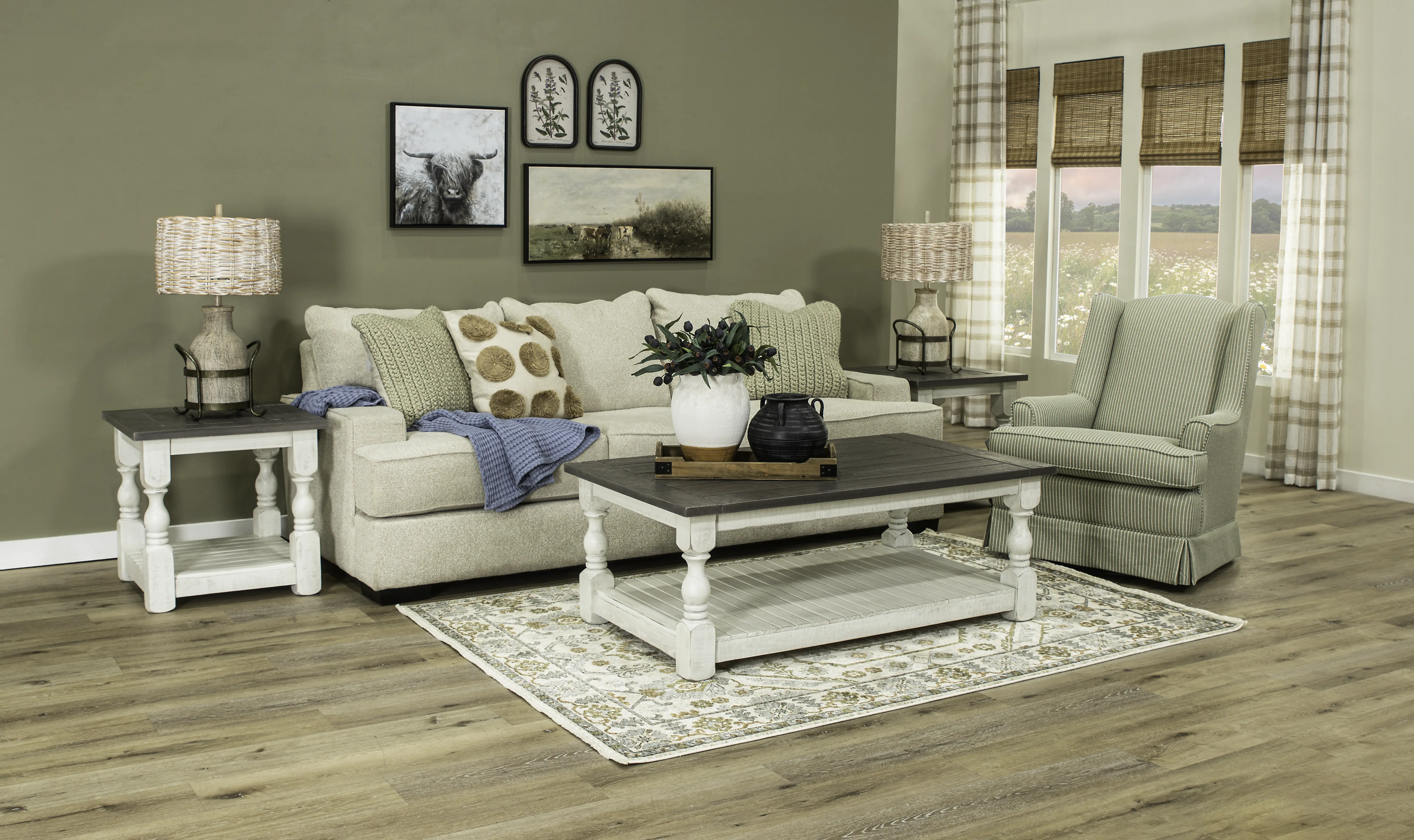Stone White End Table-2