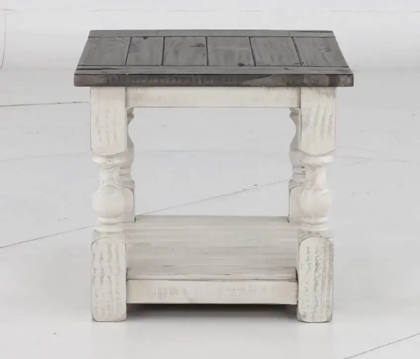Stone White End Table-4