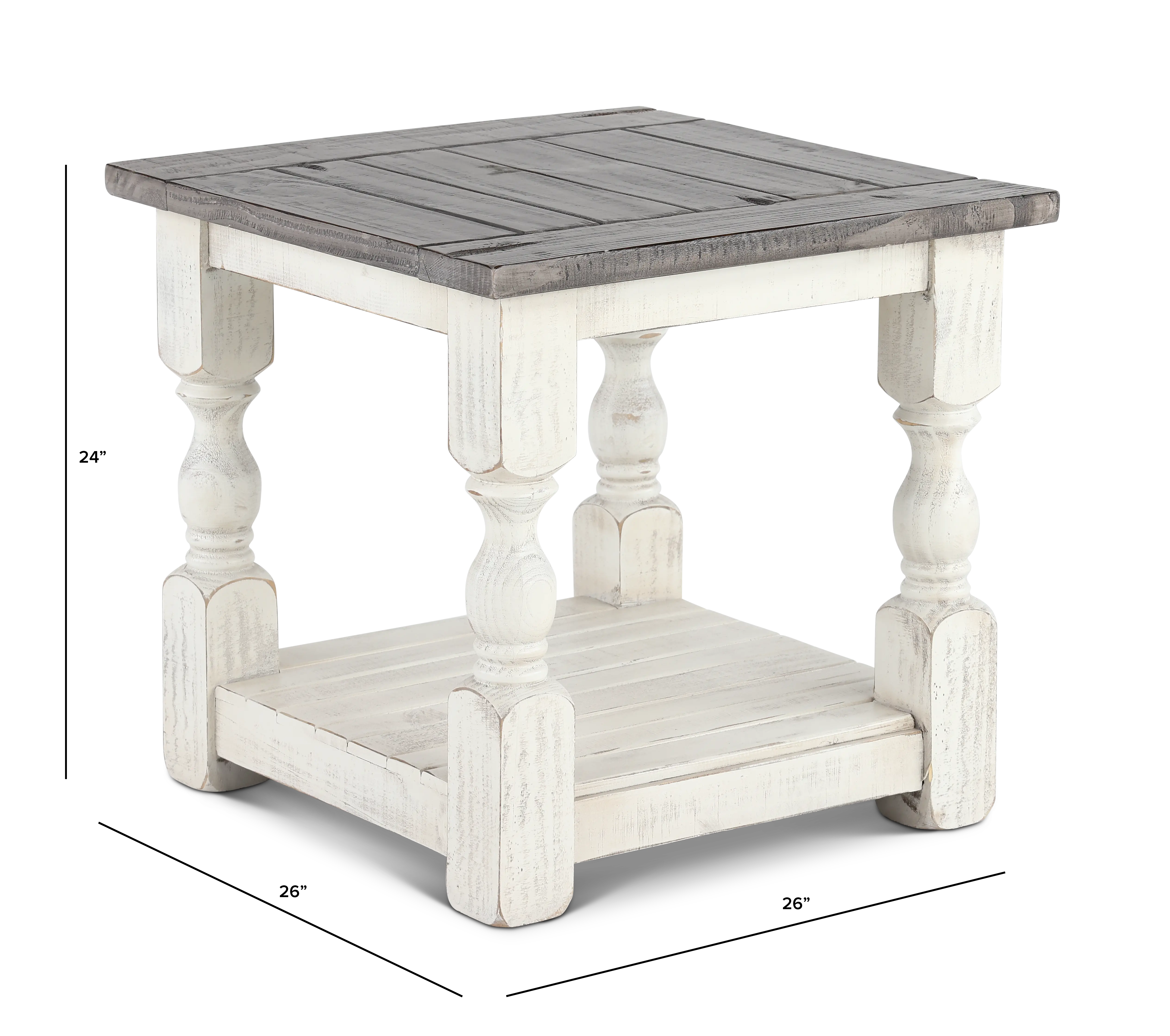 Stone White End Table-3