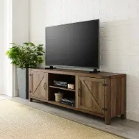 W70BDSDRO Cameron Rustic Oak 70 Inch Farmhouse TV Stand - Walker Edison