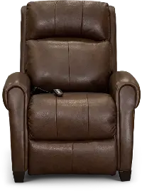 Saturn Brown Leather-Match Zero Gravity Power Recliner