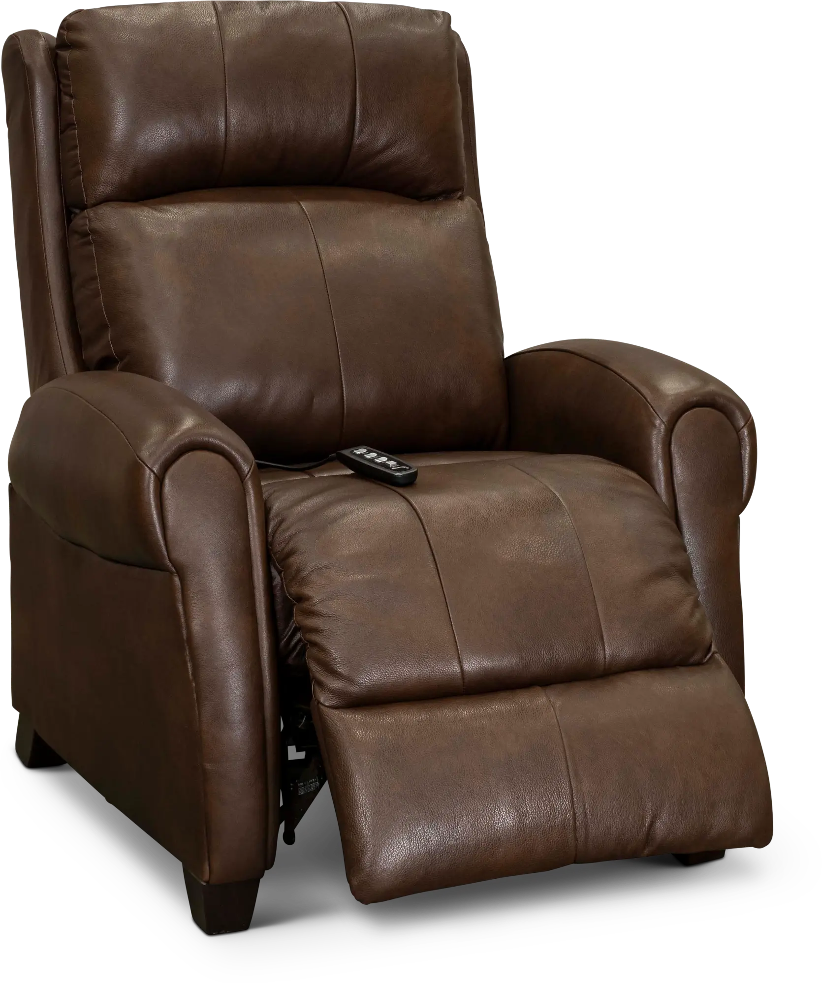 Saturn Brown Leather-Match Zero Gravity Power Recliner-2