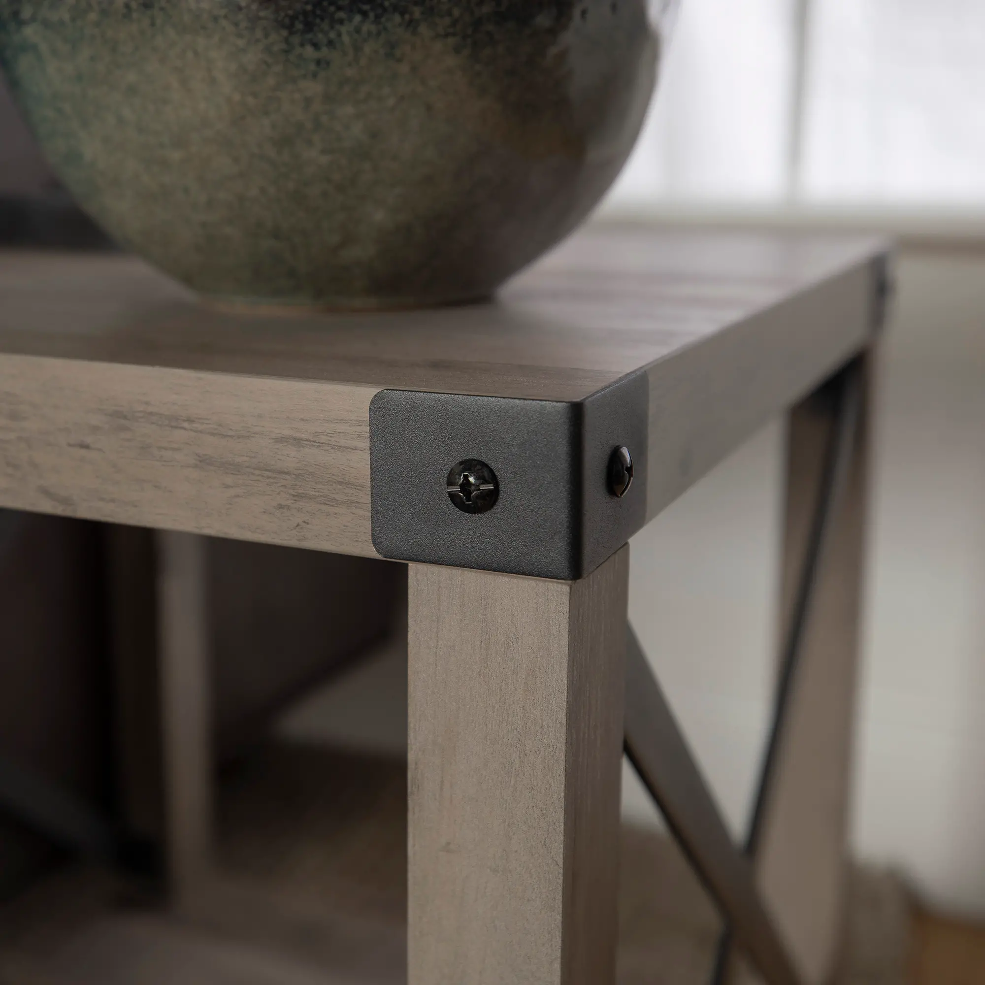AF18MXSTGW Metal X Rustic Gray Wash Side Table - Walker Edison-3