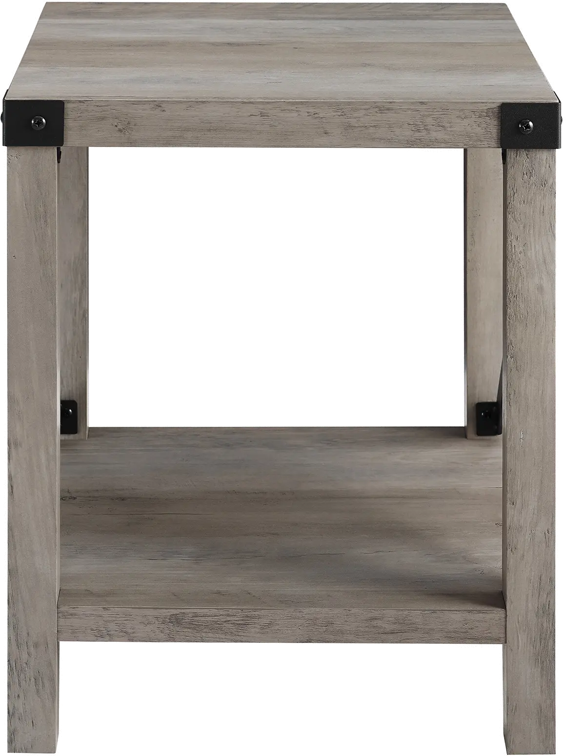 AF18MXSTGW Metal X Rustic Gray Wash Side Table - Walker Edison-4