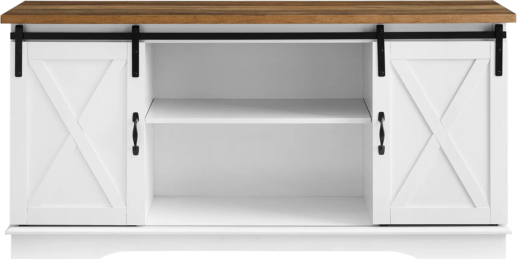 W58SBDSW Bailey White 58 Inch Farmhouse Wood TV Stand - Walker Edison-1