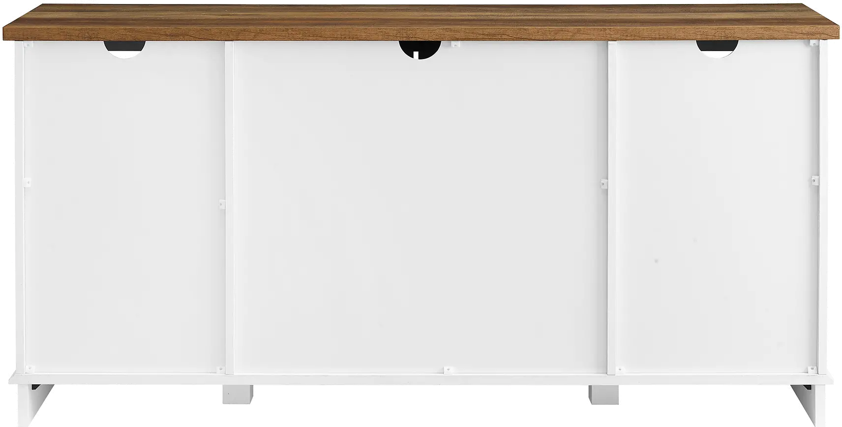 W58SBDSW Bailey White 58 Inch Farmhouse Wood TV Stand - Walker Edison-5