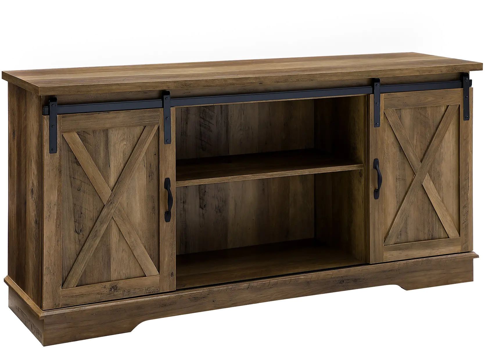 W58SBDRO Bailey Rustic Oak 58 Inch Wood Farmhouse TV Stand - Walker Edison-4