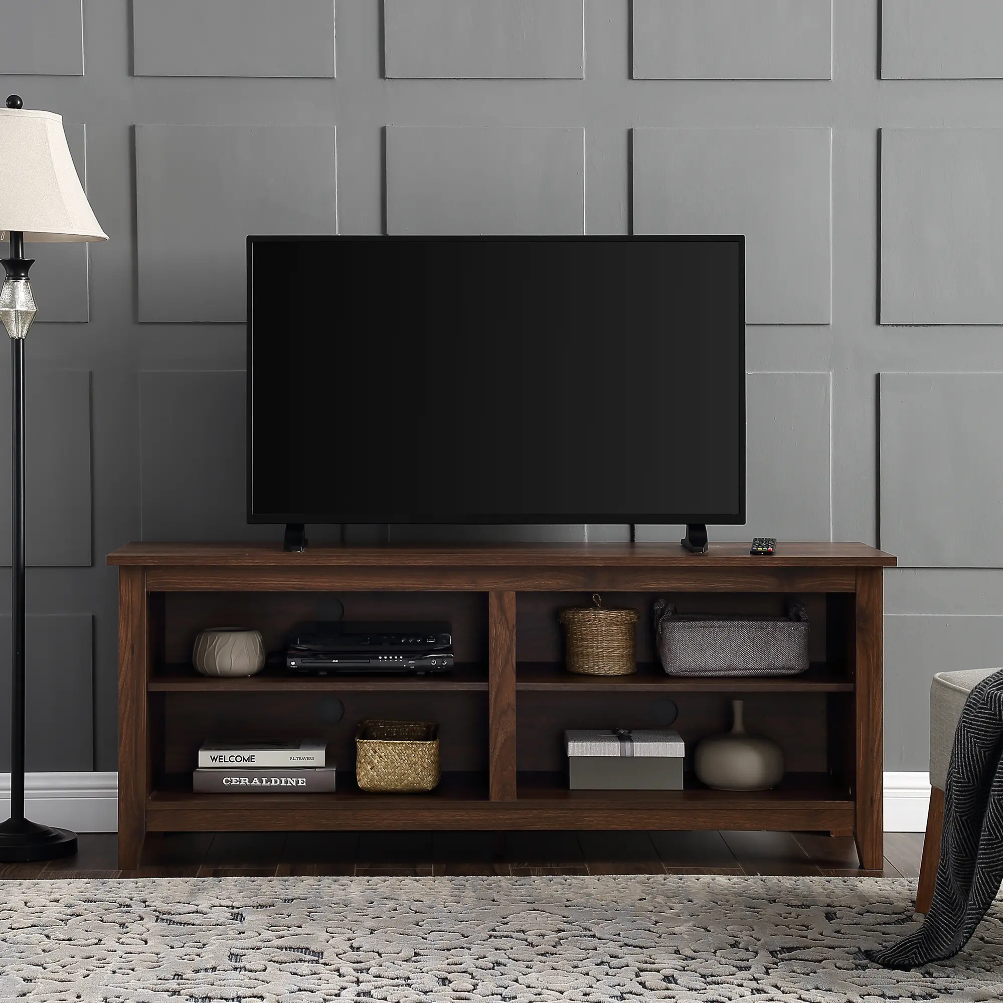W58CSPDW 58 Inch Rustic Wood TV Stand - Walker Edison-2