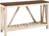 AF52AFTWWO 52 Inch Dark Walnut and White Oak Rustic Entryway Sofa Table - Walker Edison