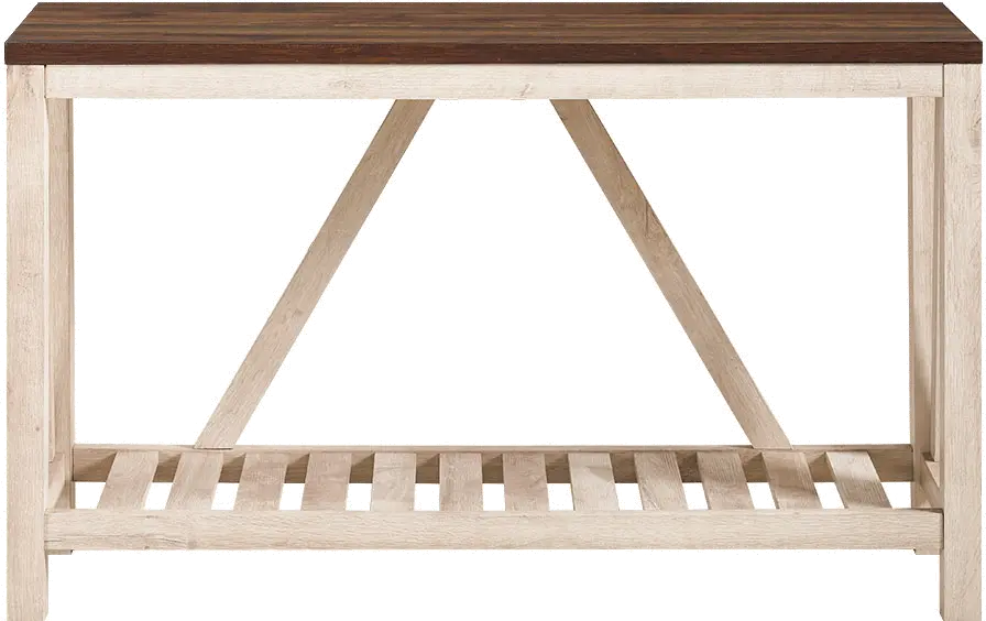 AF52AFTWWO 52 Inch Dark Walnut and White Oak Rustic Entryway Sofa Table - Walker Edison-4