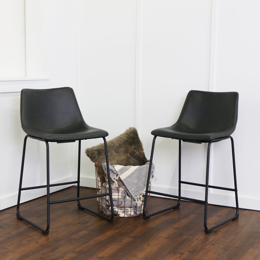 Slope Black Counter Height Stool Set of 2