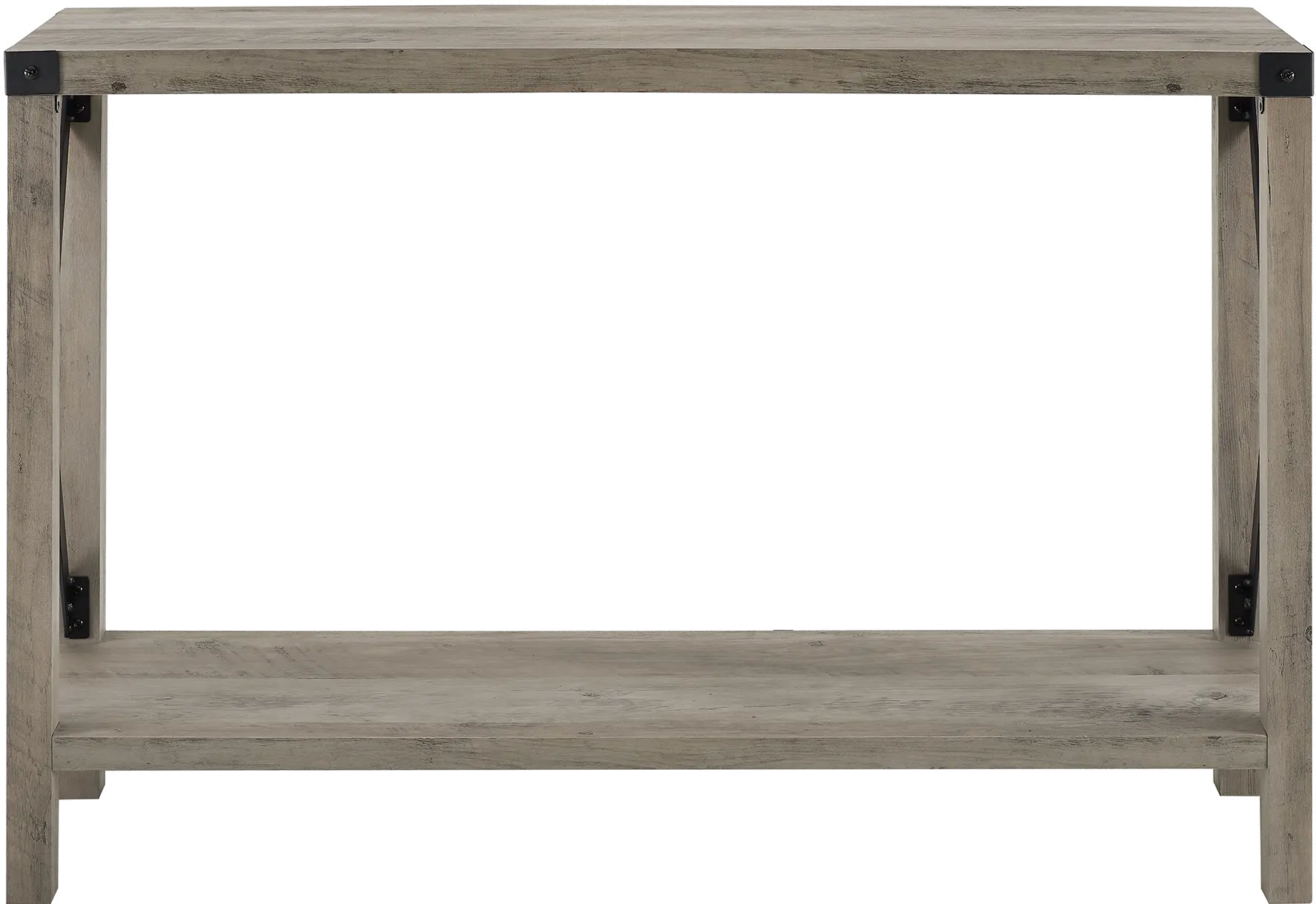AF46MXETGW Metal X Rustic Gray Wash Entryway Table - Walker Edison-1