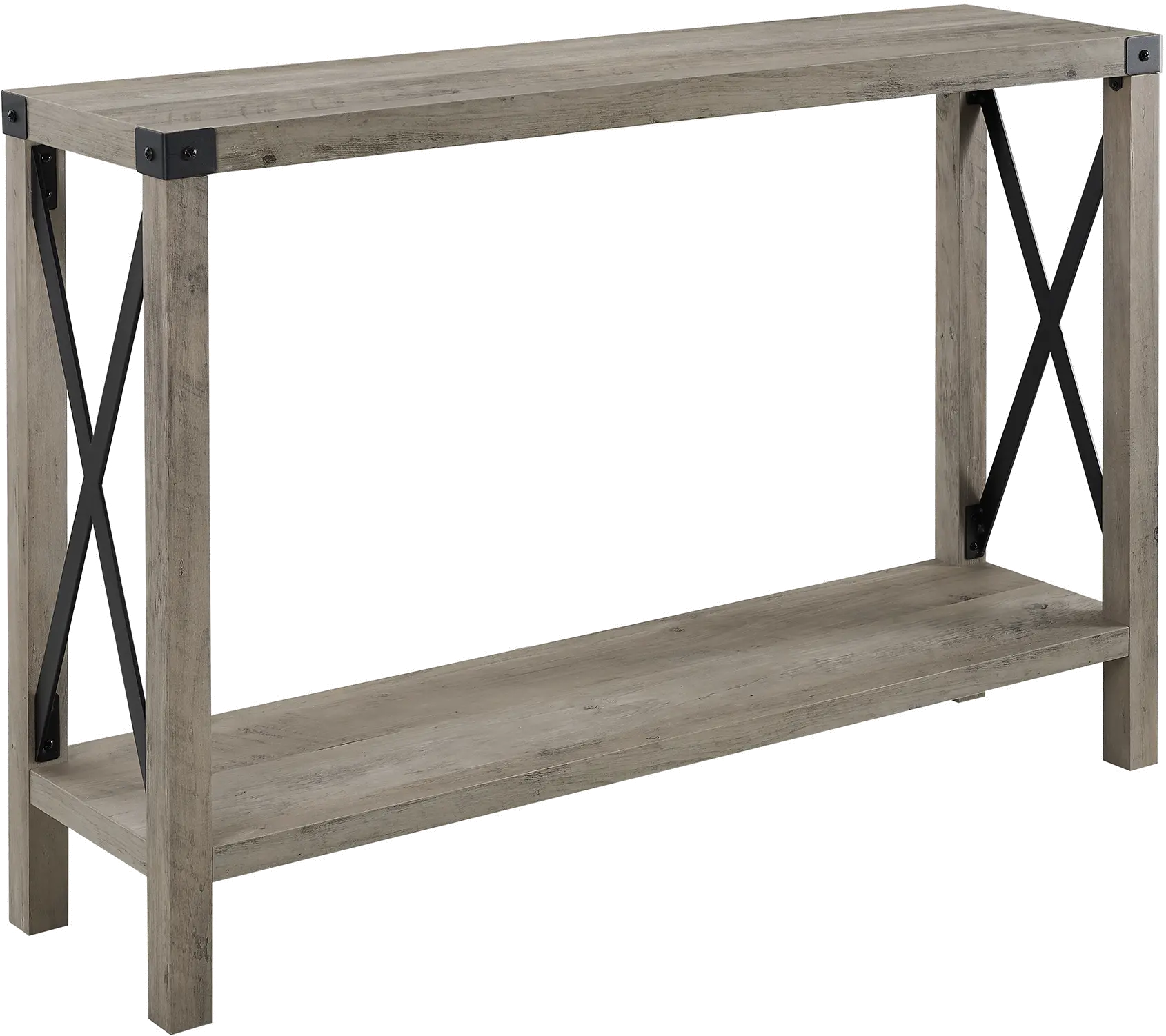 AF46MXETGW Metal X Rustic Gray Wash Entryway Table - Walker Edison-4