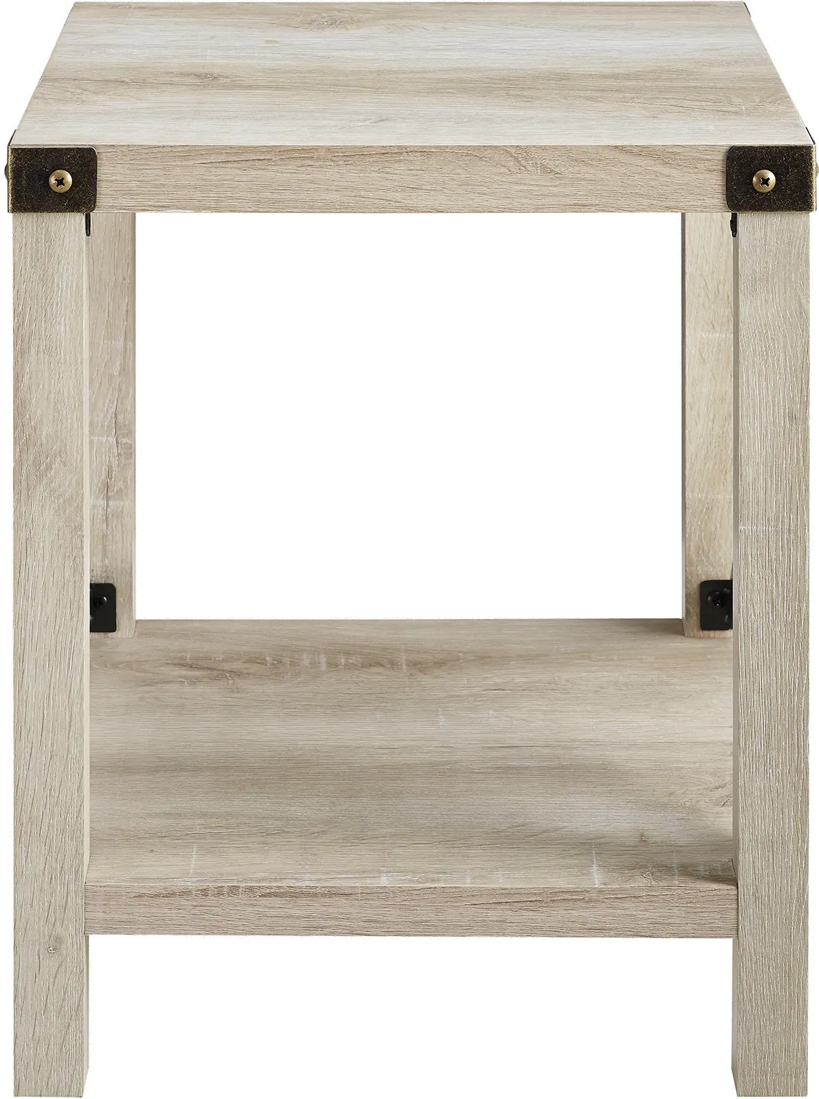 AF18MXSTWO Metal X Rustic White Oak Wood Side Table - Walker Edison-4
