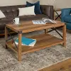 AF40MXCTRO Metal X Rustic Oak Wood Coffee Table - Walker Edison