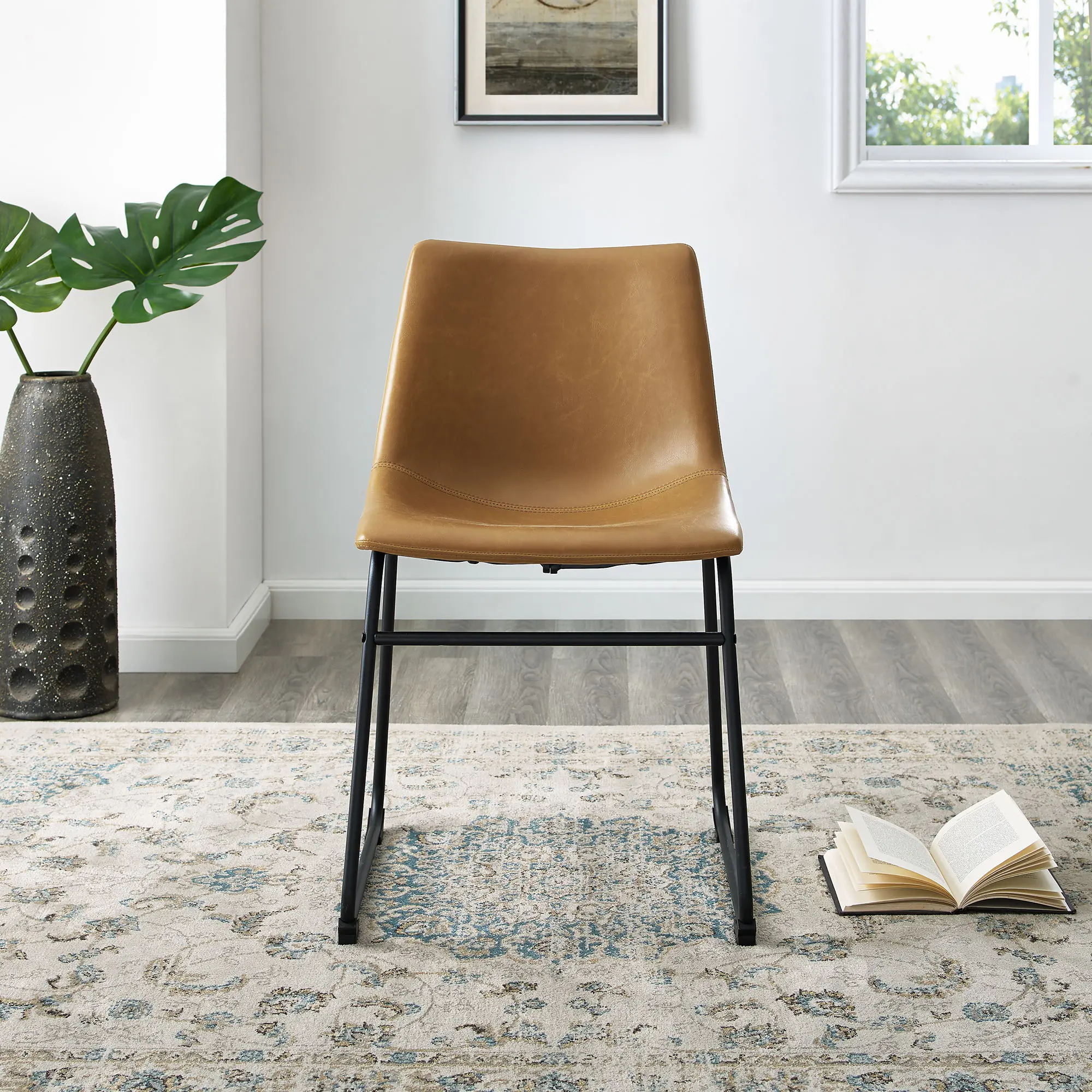 CHL18WB Saddles Light Brown Dining Room Chair, Set of 2 - Walker Edison-3