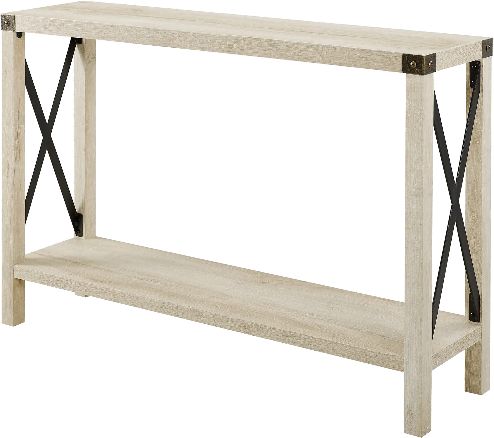 AF46MXETWO Metal X White Oak 46 Inch Entryway Table - Walker Edison-1