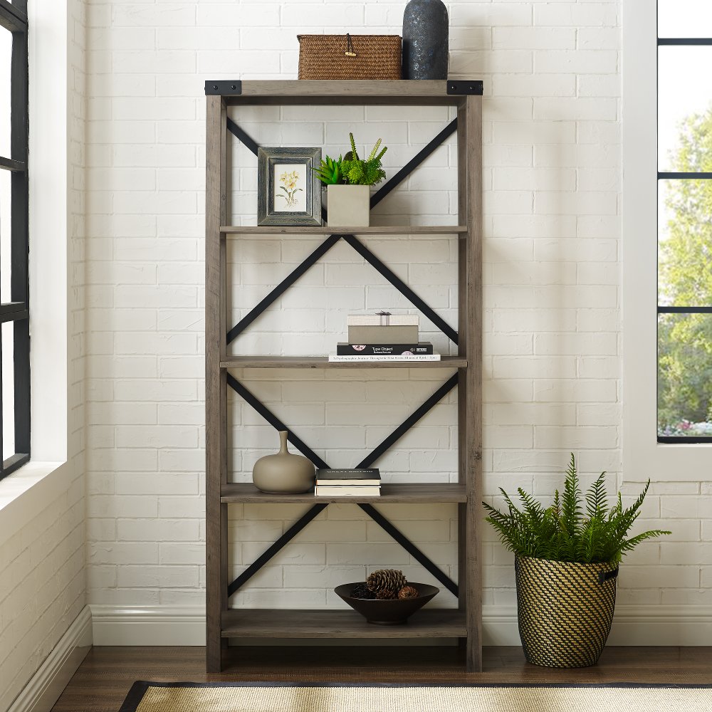Rustic Ladder Bookshelves