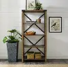 BS64MXRO Farmhouse 64 Inch Metal Bookcase - Walker Edison