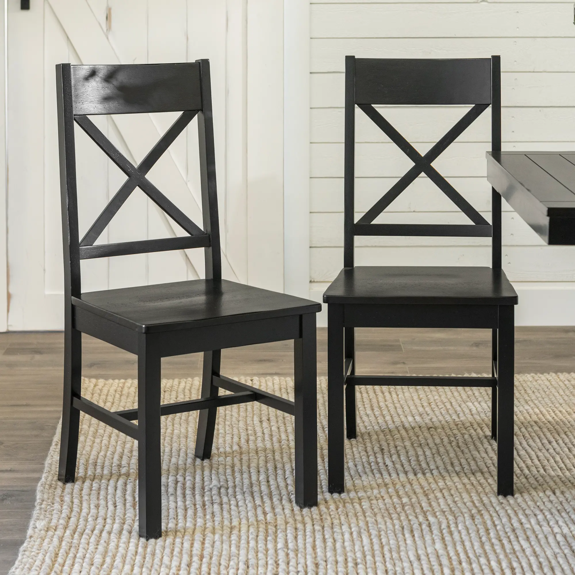 CHW2BL Millwright Antique Black Dining Room Chairs, Set of 2 - Walker Edison-2