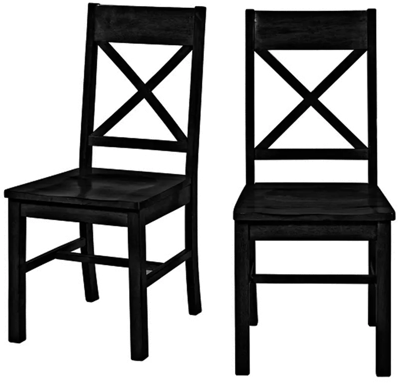 CHW2BL Millwright Antique Black Dining Room Chairs, Set of 2 - Walker Edison-1