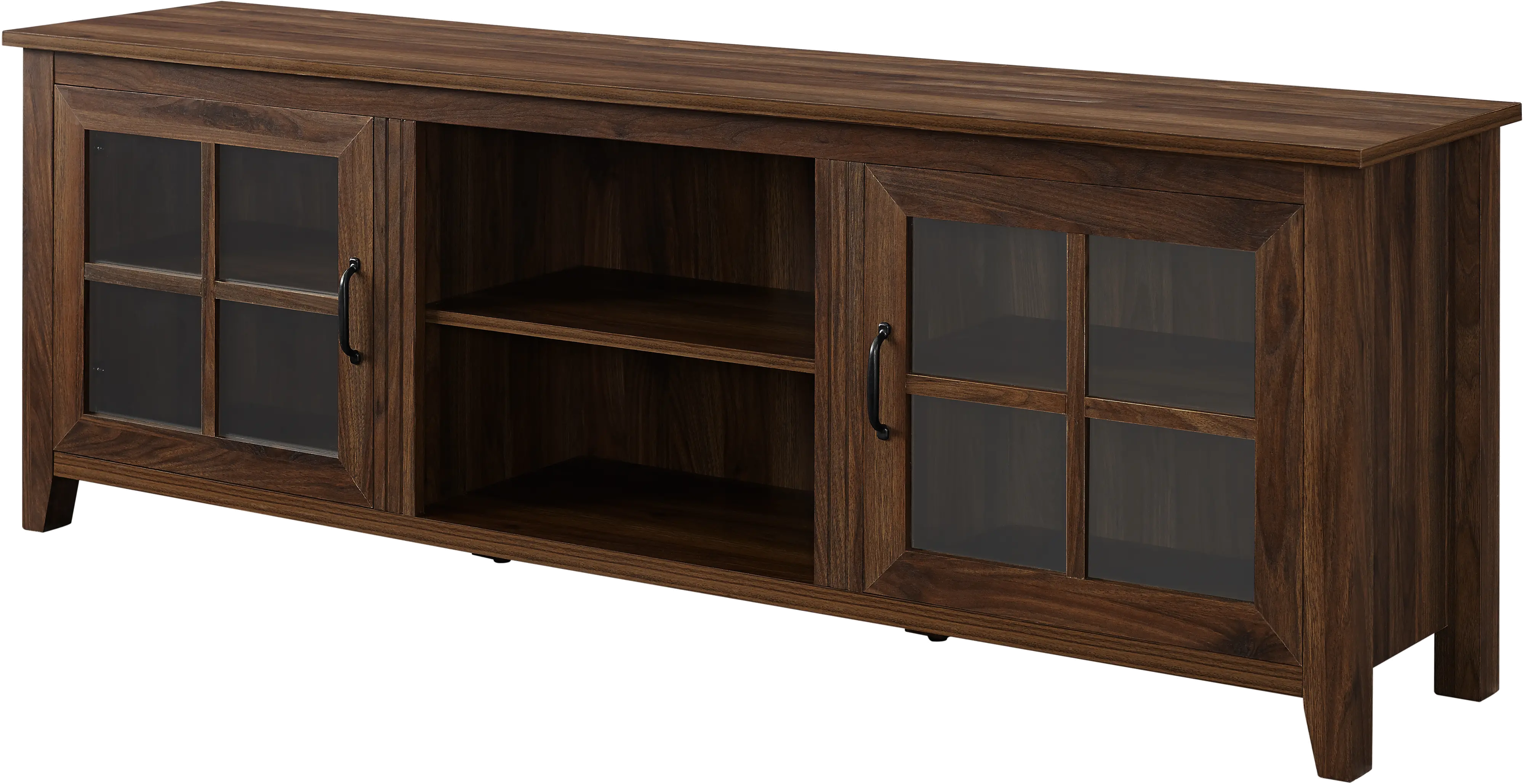 W70CSGDDW Fallon Dark Walnut 70 Inch Wood TV Stand - Walker Edison-1