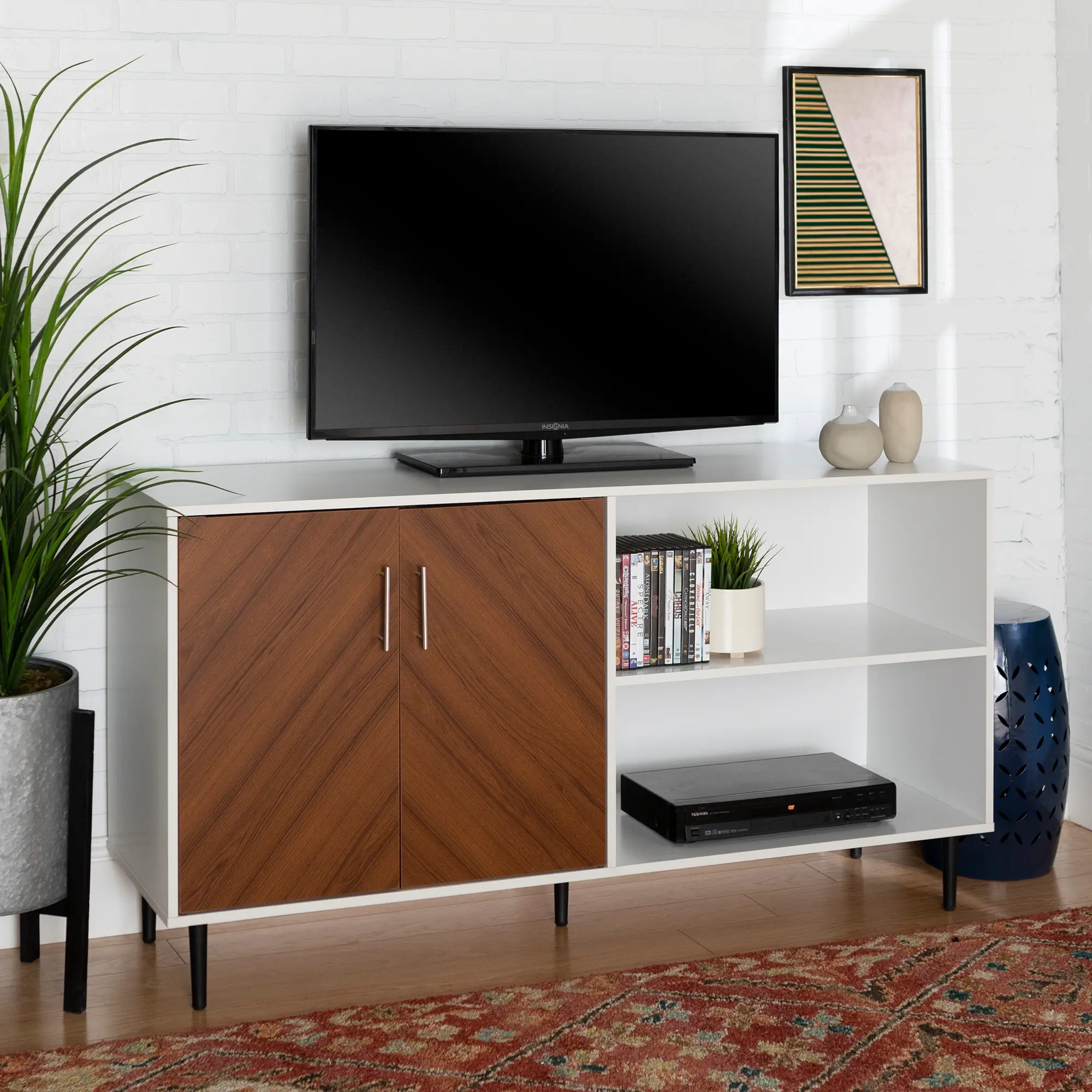 W58BMHPASSW 58 Inch Mid Century Modern TV Stand - Walker Edison-2