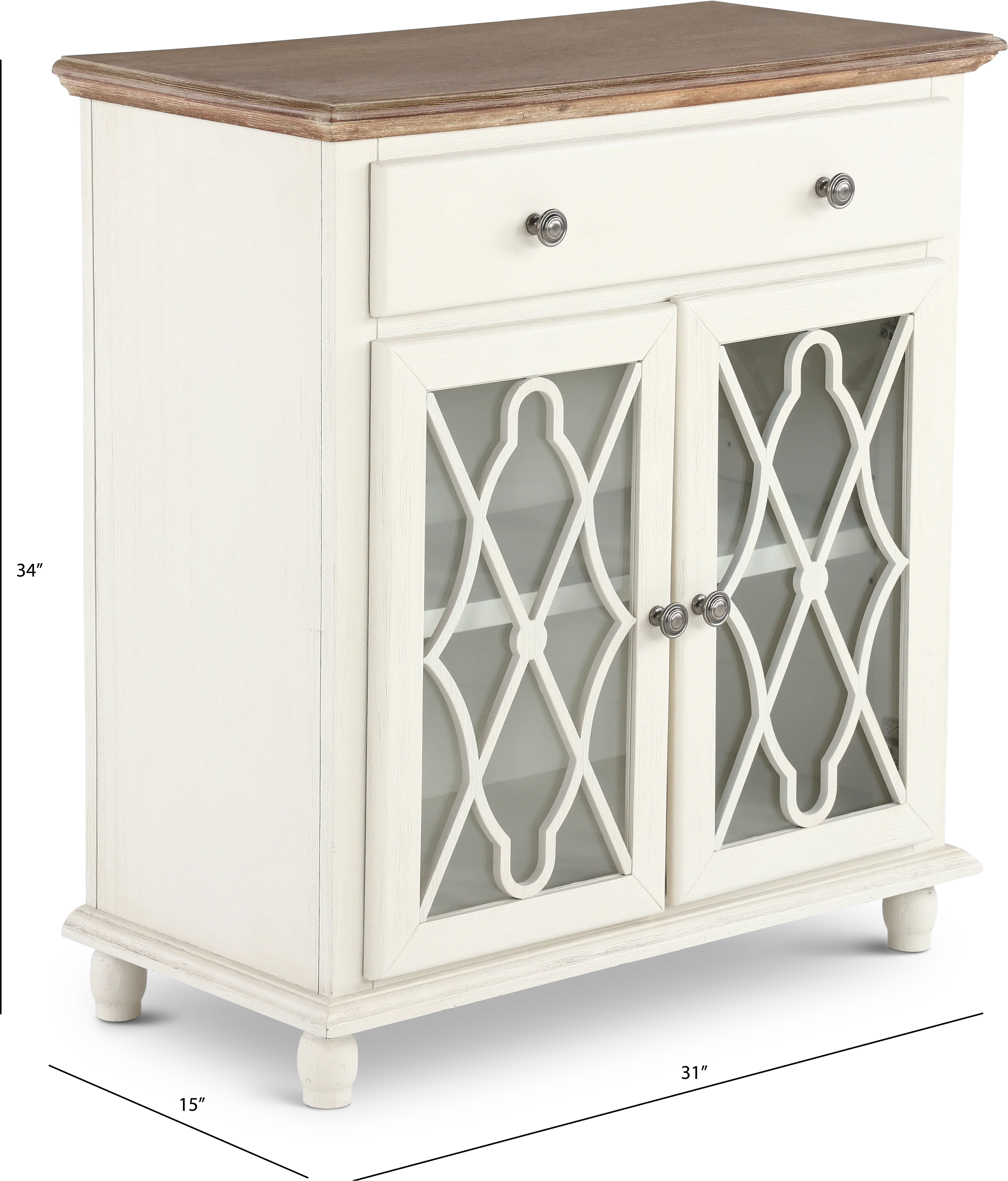 Aurora Hills White 2 Door Accent Cabinet-3