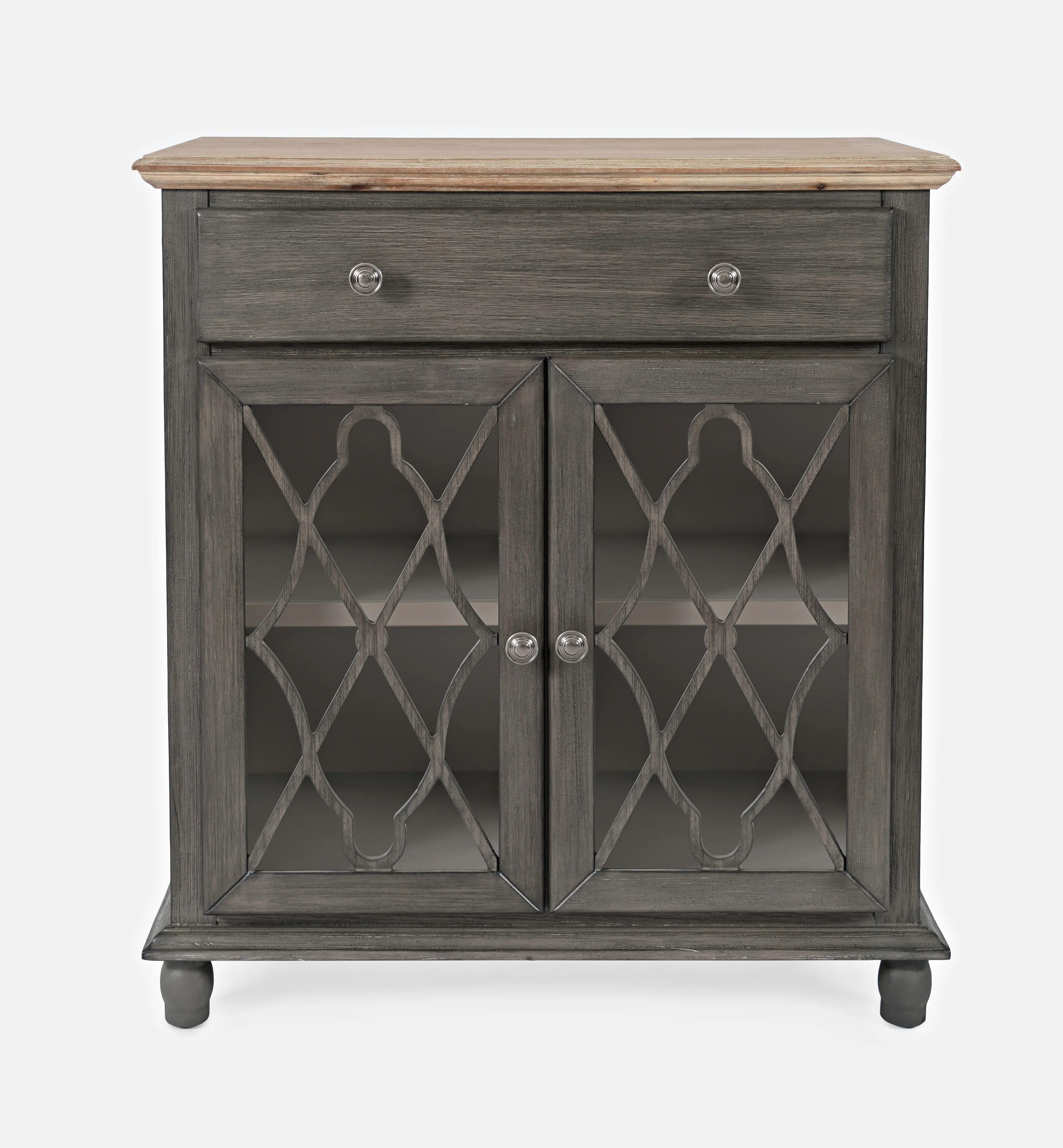 Aurora Hills Gray 2 Door Accent Cabinet-1