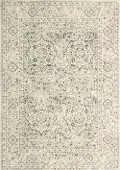 E110-SIL-4X6-5363 4 x 6 Small Traditional Alberta Ivory and Blue Rug - Everek