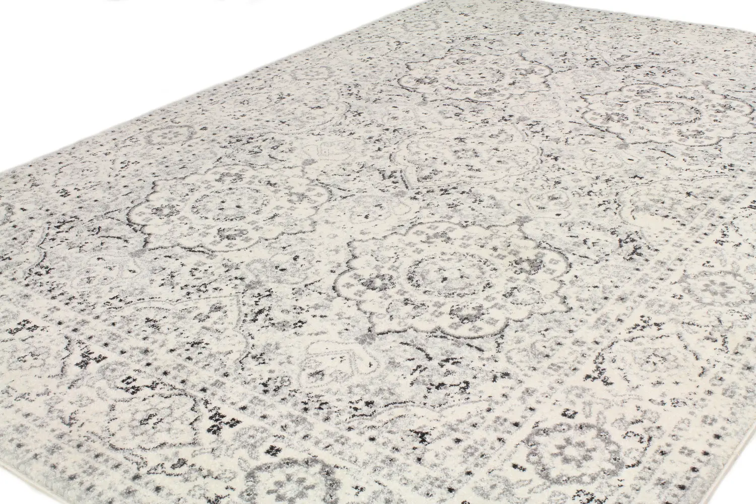 E110-SIL-4X6-5363 4 x 6 Small Traditional Alberta Ivory and Blue Rug - Everek-1