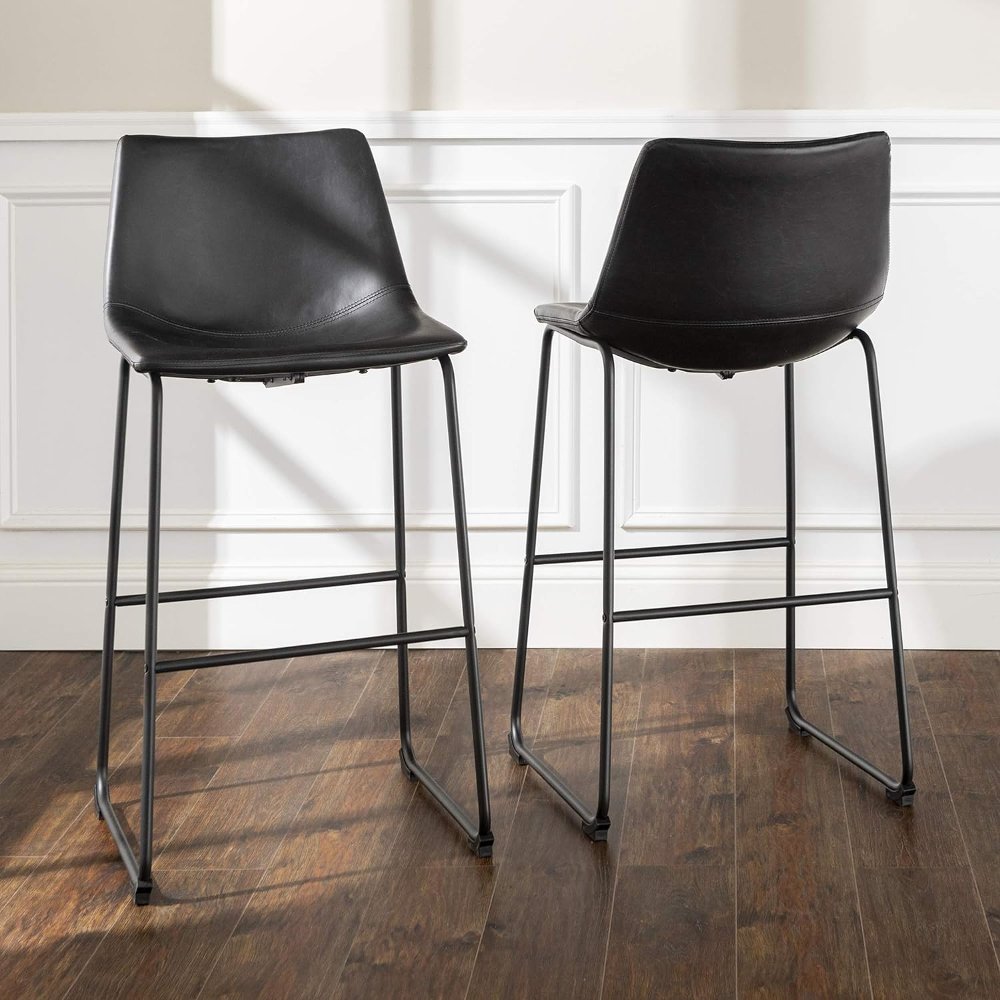 Slope Black Bar Height Stool Set of 2