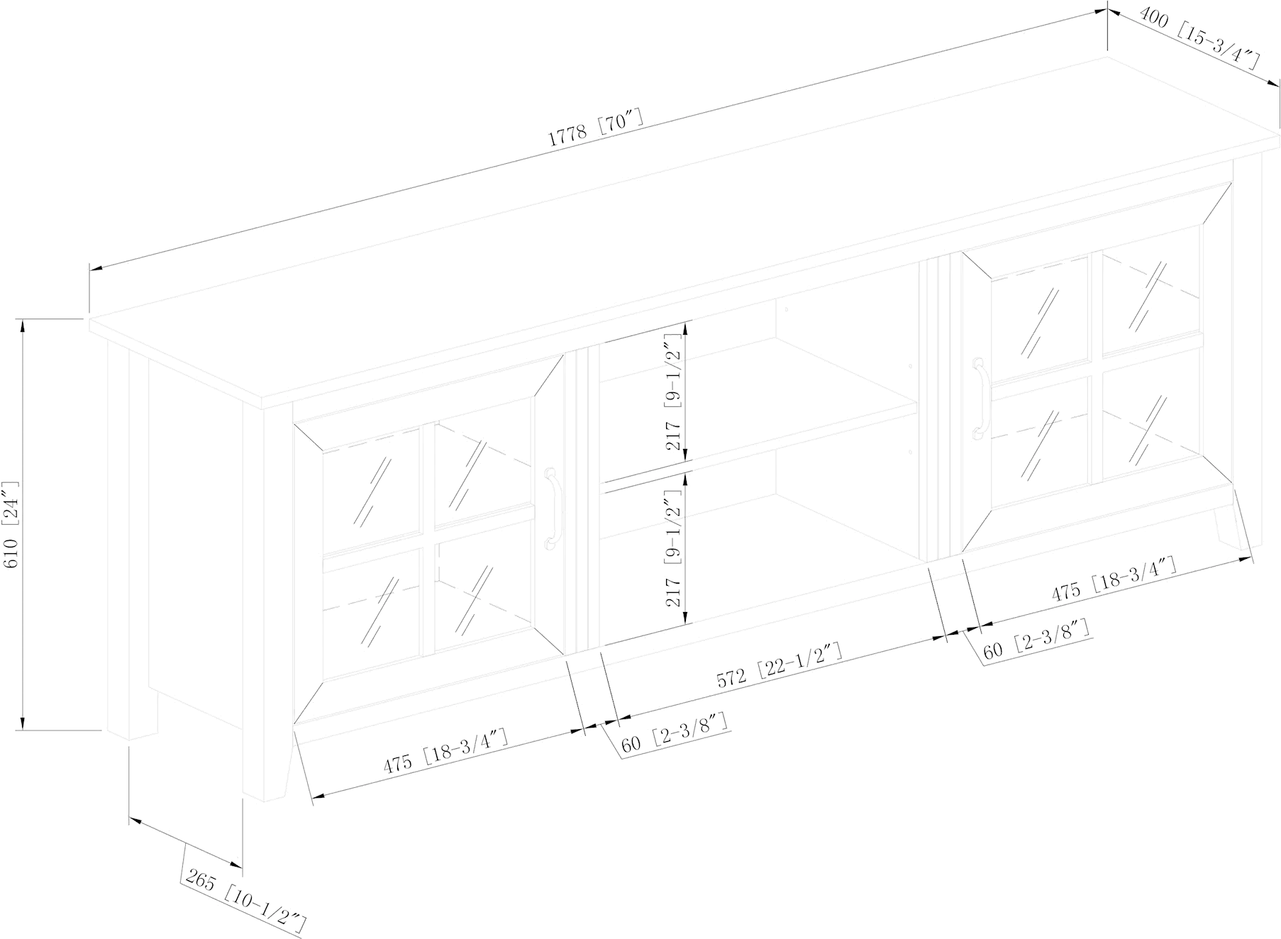 W70CSGDGW Fallon Gray Wash 70 Inch Wood TV Stand - Walker Edison-5