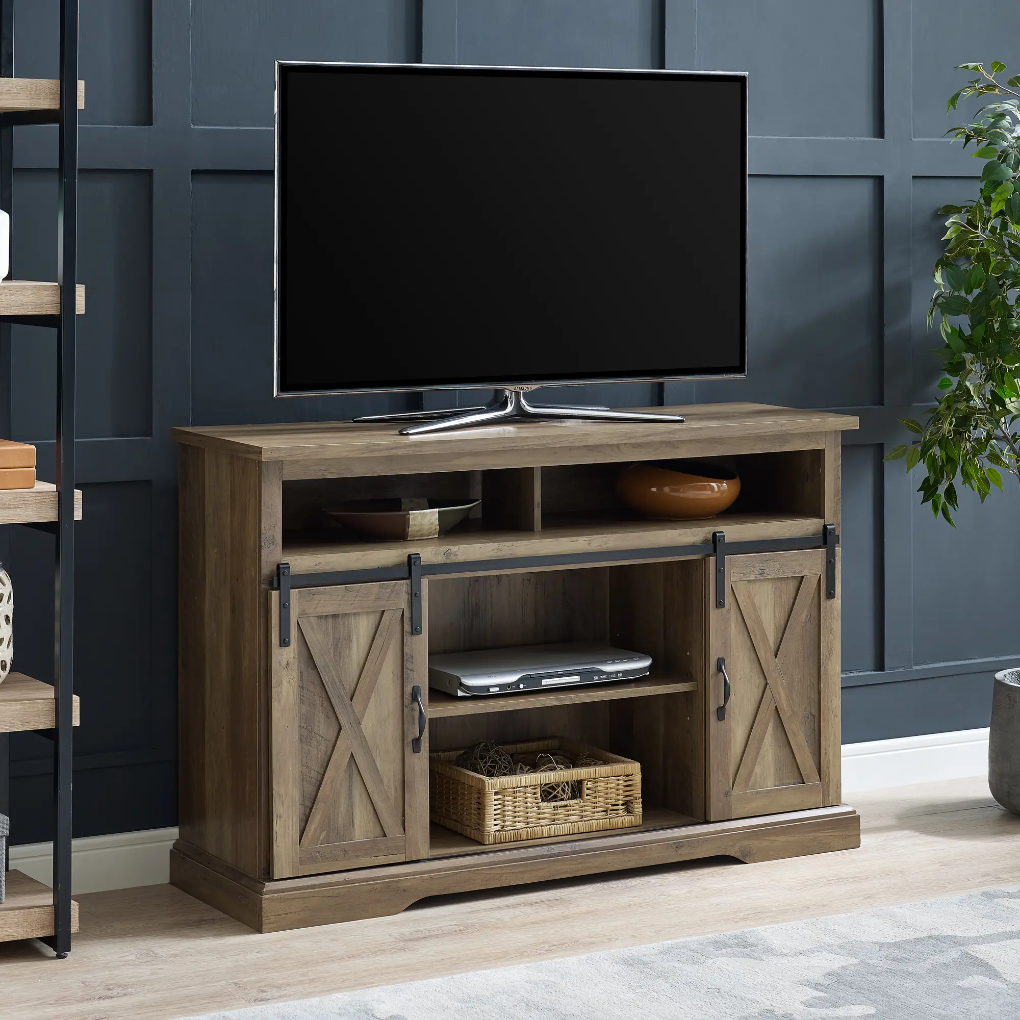 W52HBSBDRO Modern Farmhouse 52 Inch TV Stand - Walker Edison-1