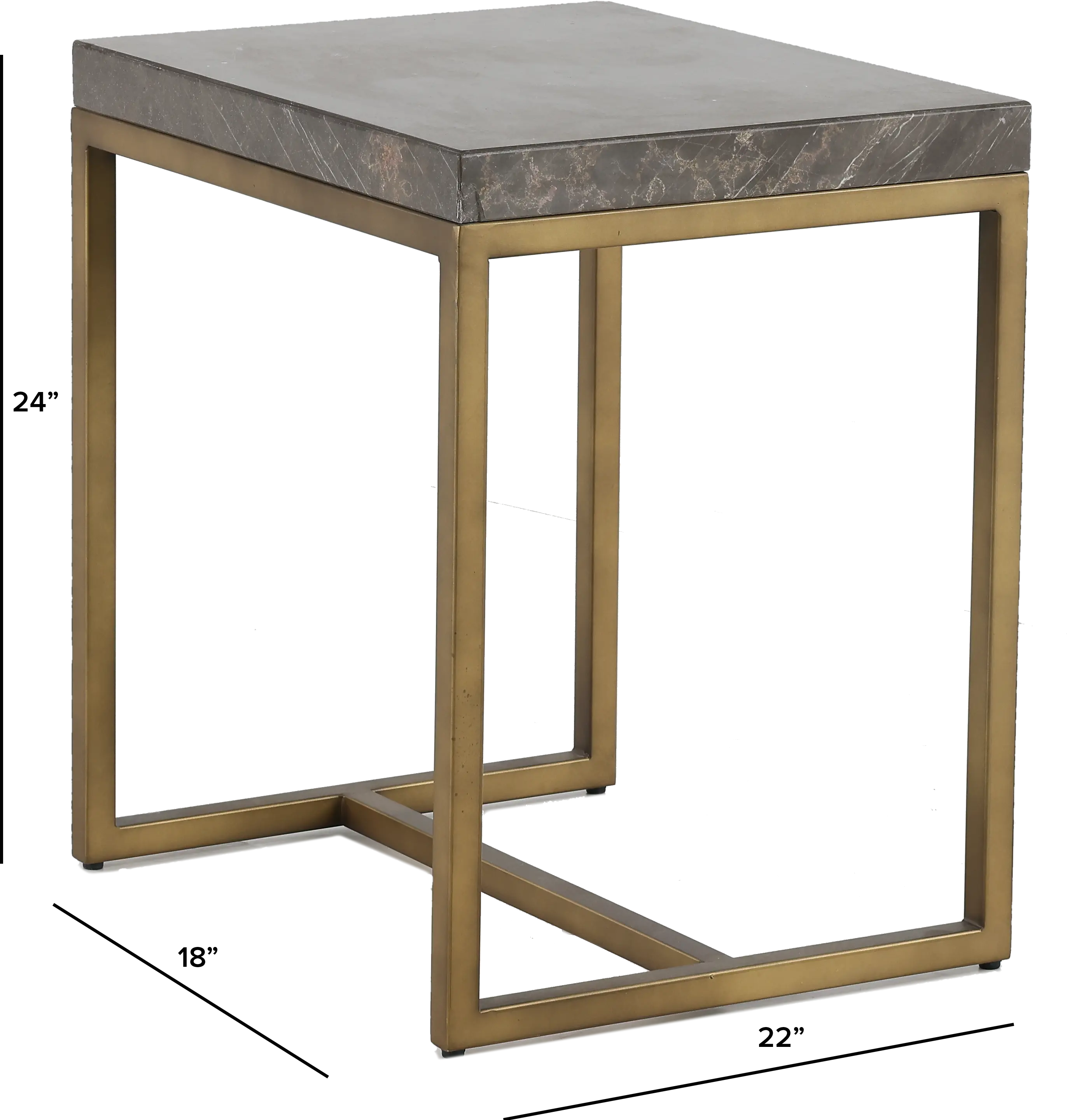 Roka Gray Marble End Table-3