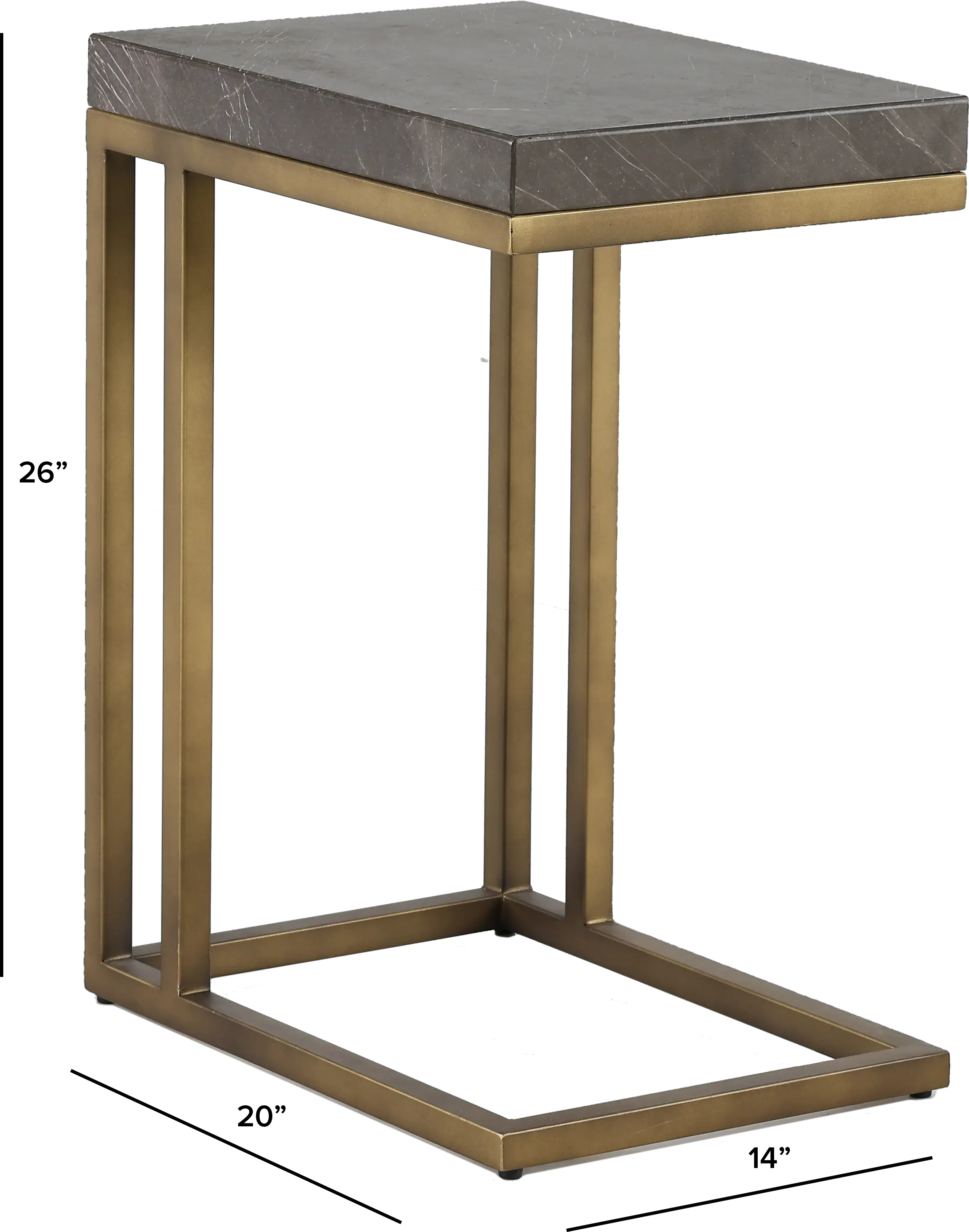 Roka Gray Marble Side Table-3