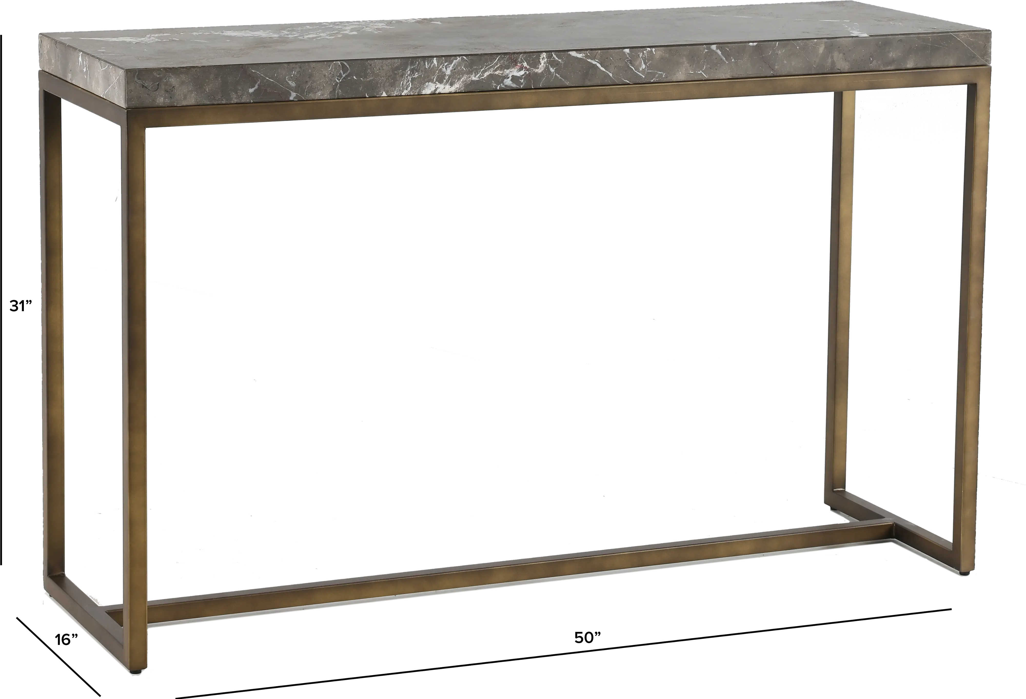Roka Gray Marble Console Table-6