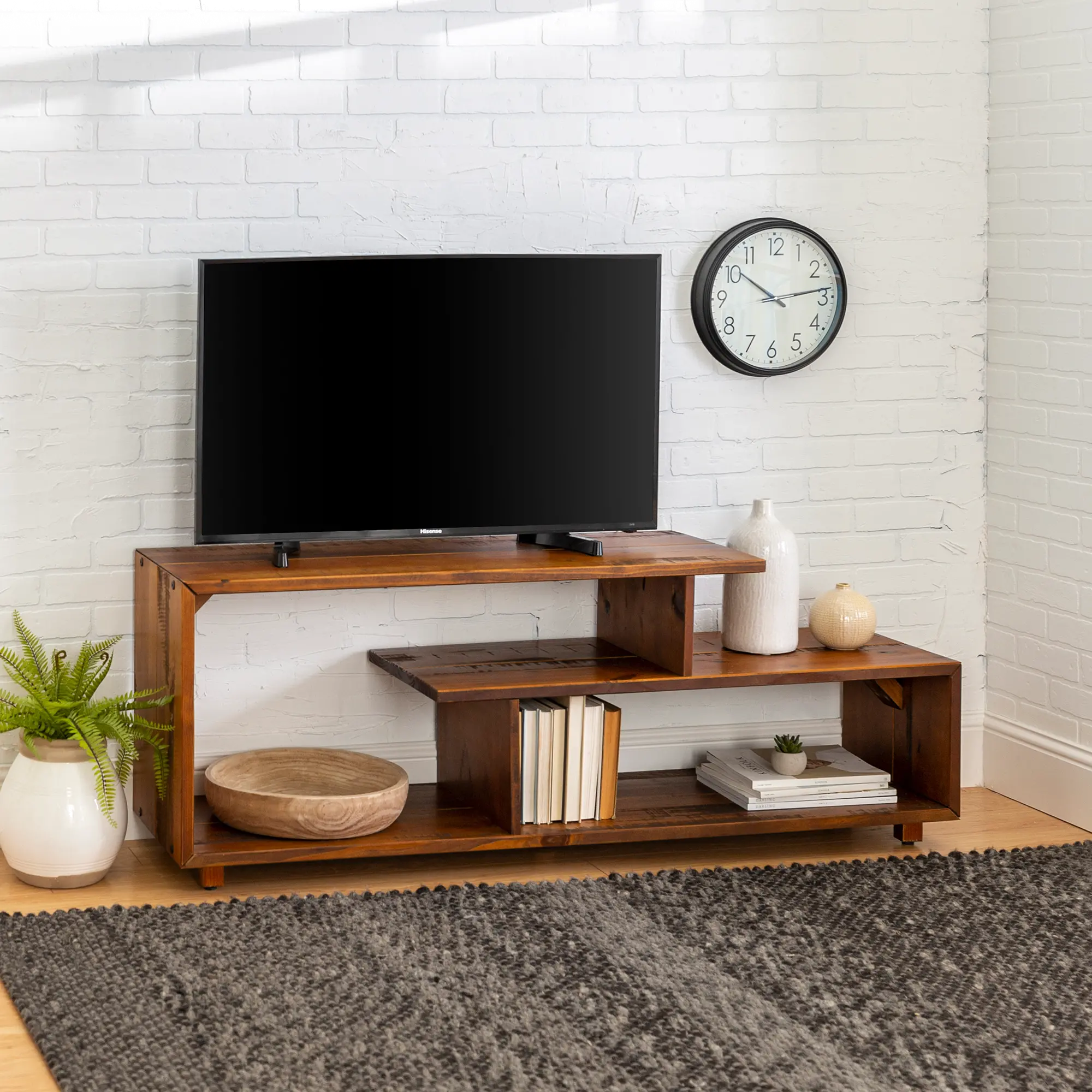W60RSWAM Amber 60 Inch Rustic Modern Solid Wood TV Stand - Walker Edison-2