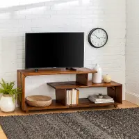 W60RSWAM Amber 60 Inch Rustic Modern Solid Wood TV Stand - Walker Edison